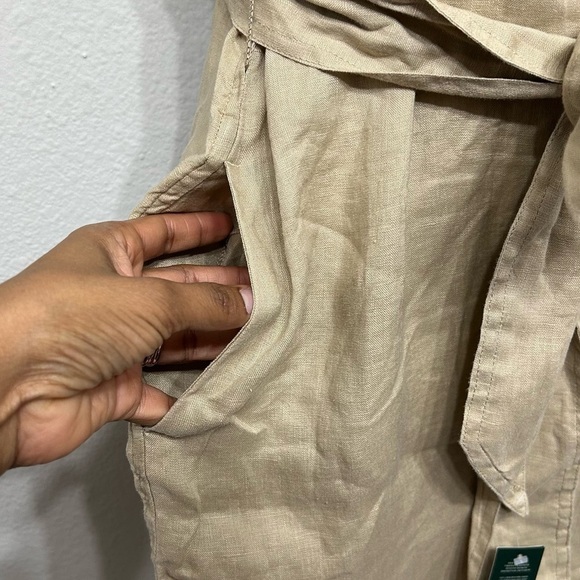 Ralph Lauren Beige Linen Midi Short Sleeve Dress NEW - Picture 5 of 6